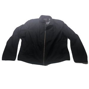 Banana Republic‎ Wool Coat Black Zipper Zip Up Size Large